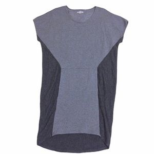 Garnet Hill Slip Dress Colorblock Cap Sleeves Gray XS exercise